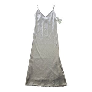 Good American V-Neck Washed Satin Slipdress Lilac Whisper Size XS NWT